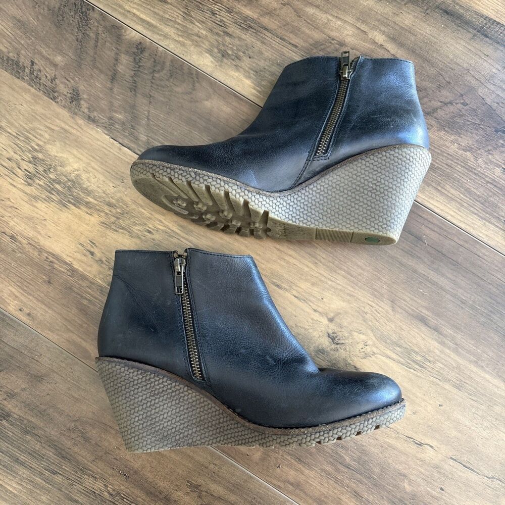 Kickers Womens Size 8 (39) Leather Double Zip Wedge Ankle Boots 317501 - Picture 8 of 8